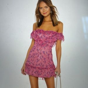 Majorelle Grace Mini Dress xs sold out on Color is pink bayberry
